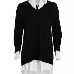 Cinq a Sept Black and White Mini Dress